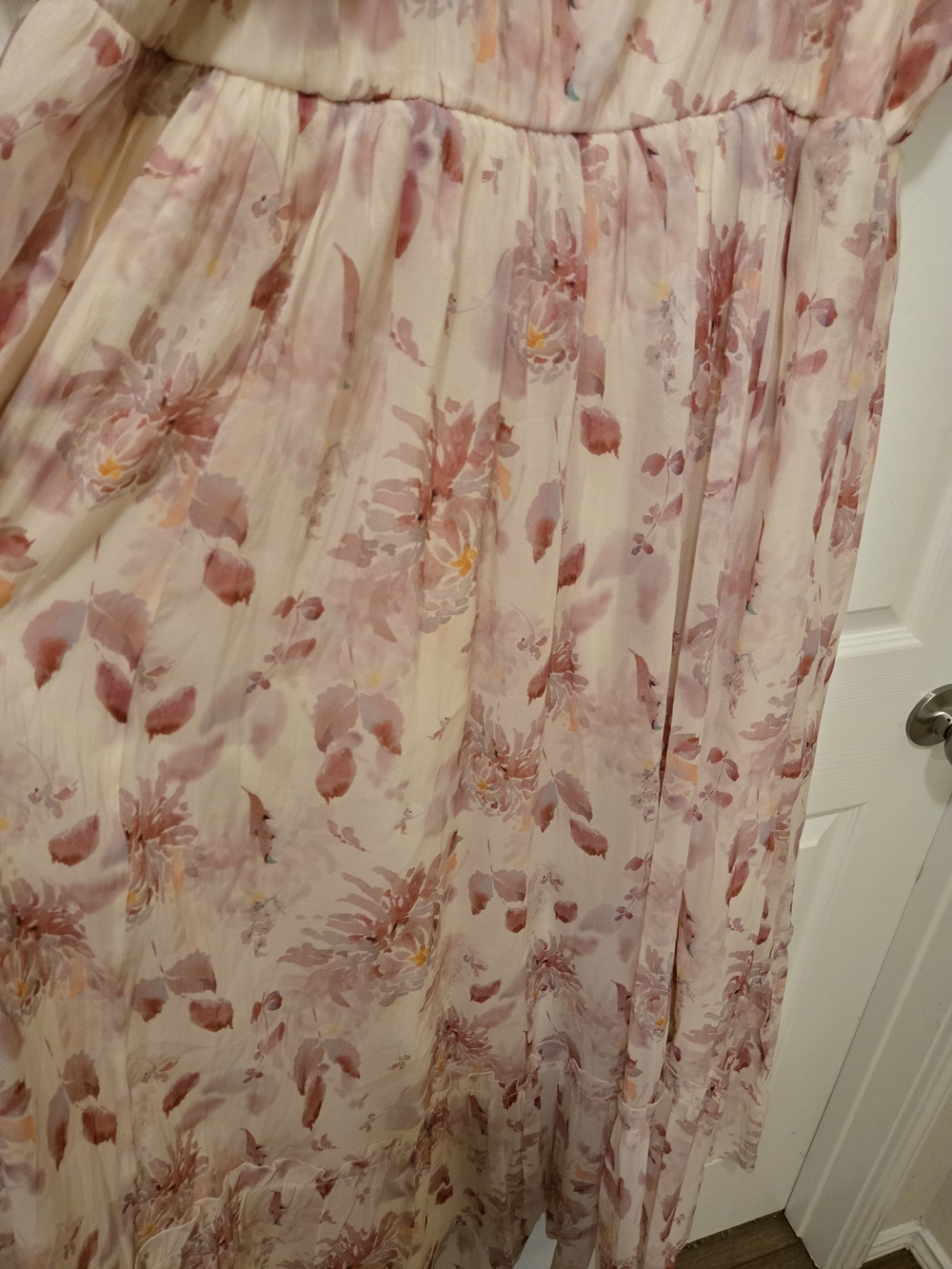 Polagram Cream Maxi Dress with Pink Floral Print - Picture 5 of 13